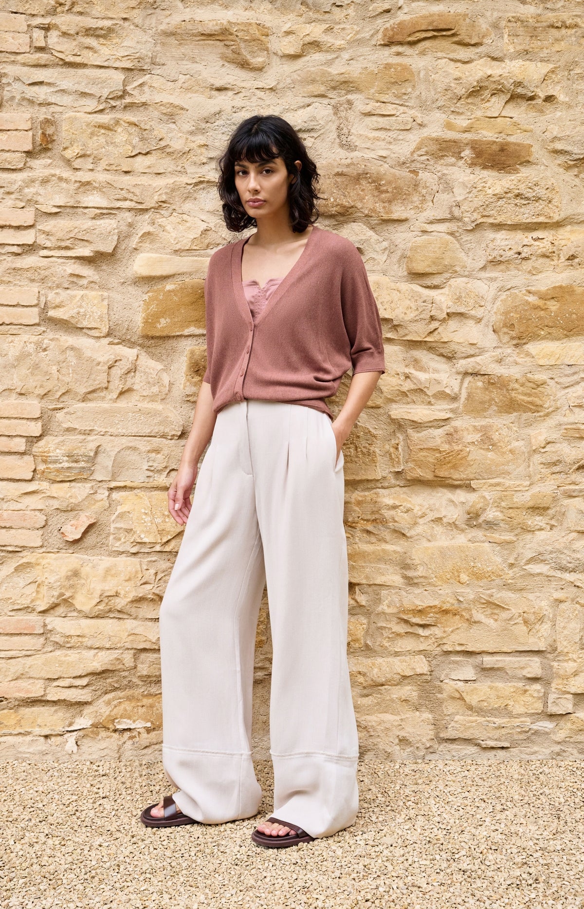 BATWING CARDI TEXTURED KNIT