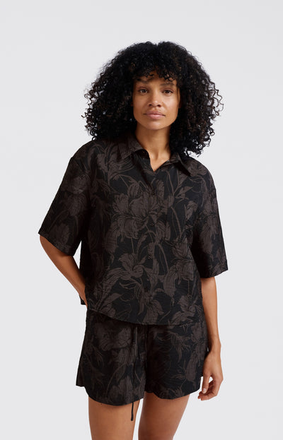 PRINTED SHORT SLEEVE BLOUSE