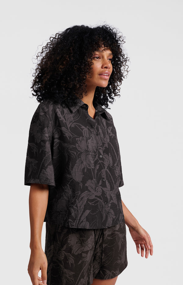 PRINTED SHORT SLEEVE BLOUSE