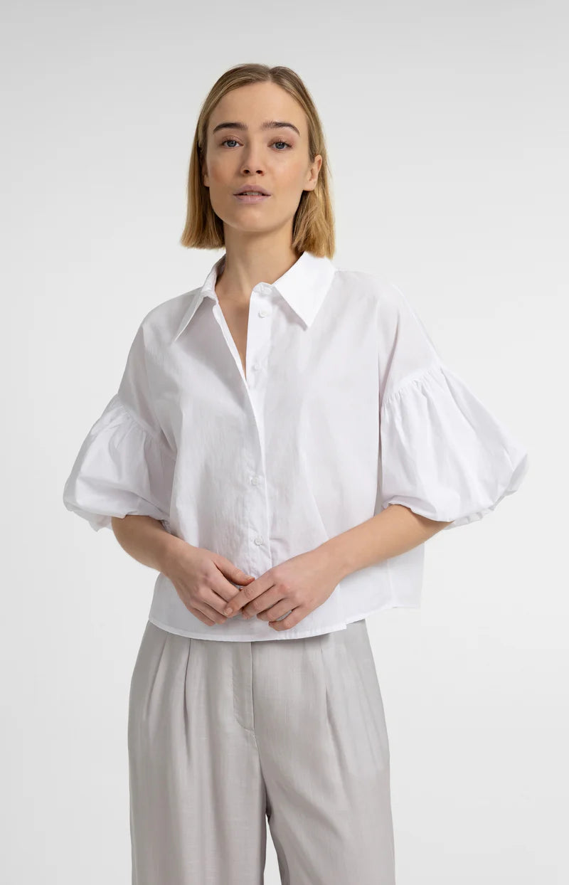 BLOUSE W BALLOON SLEEVES