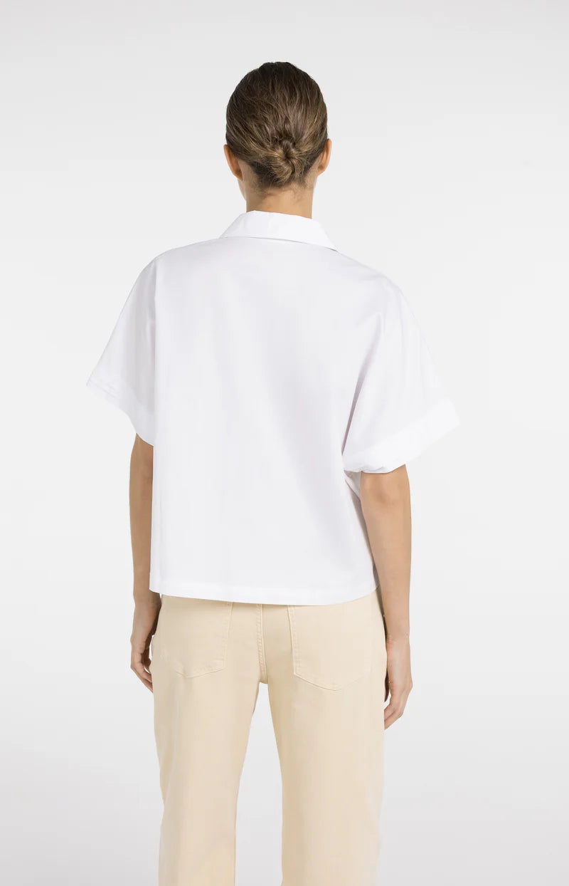 BOXY BLOUSE W POCKETS & PLEATED CUFF
