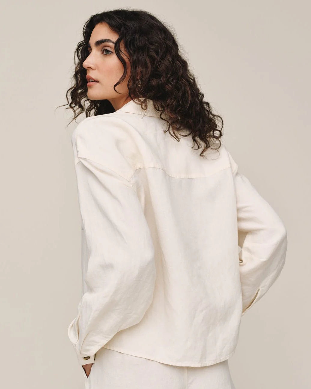 BOXY SHIRT SAND STONE
