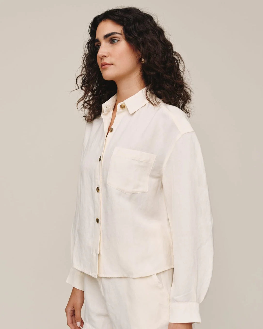 BOXY SHIRT SAND STONE