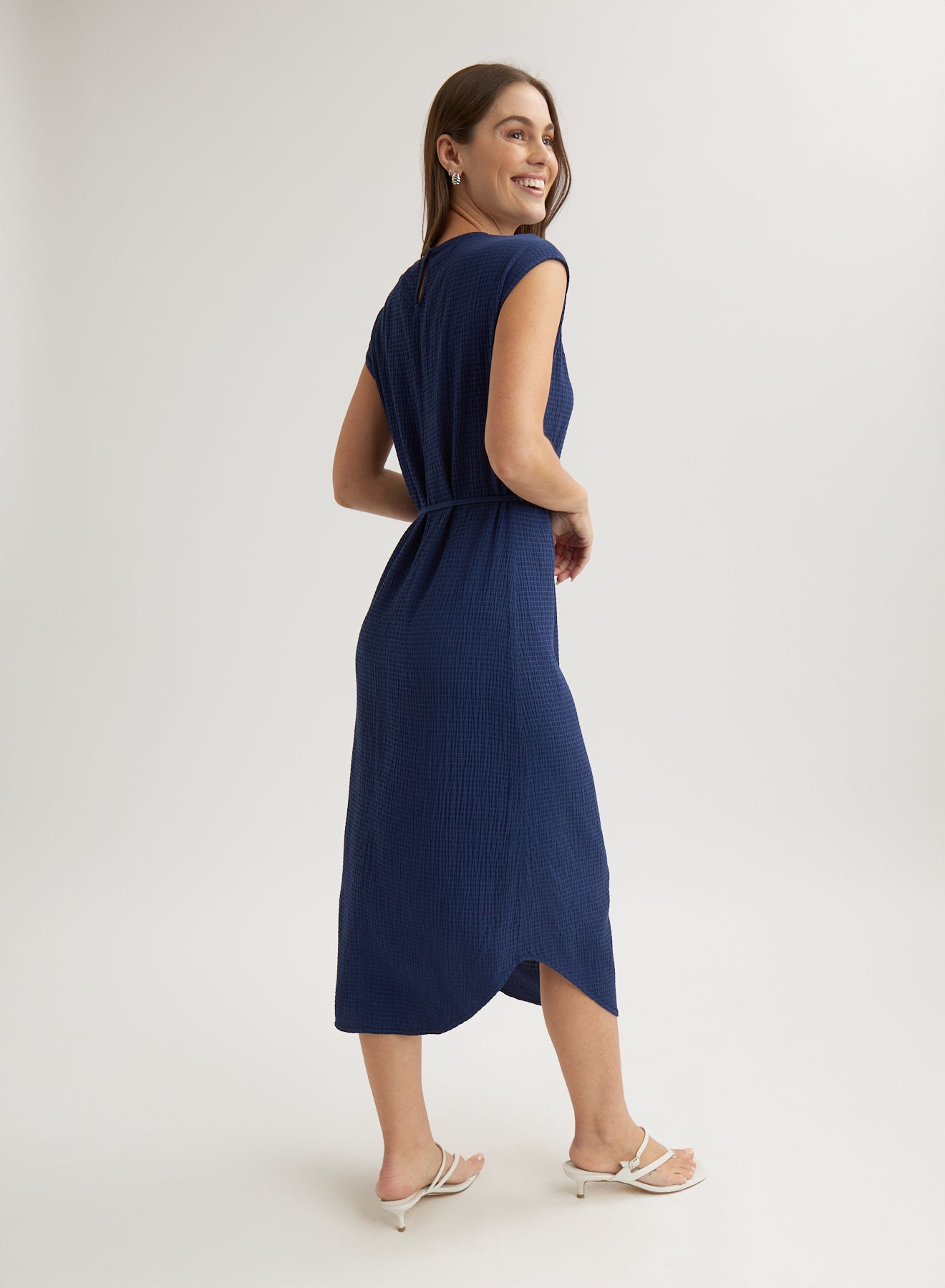 CAP SLEEVE MIDI DRESS