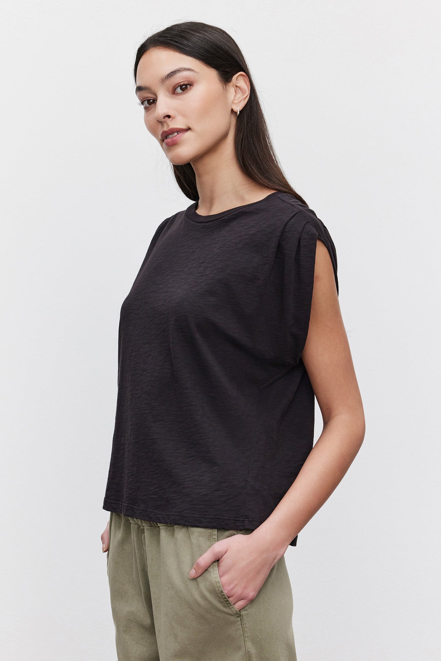 CECILE COTTON SLUB SLEEVELESS TOP