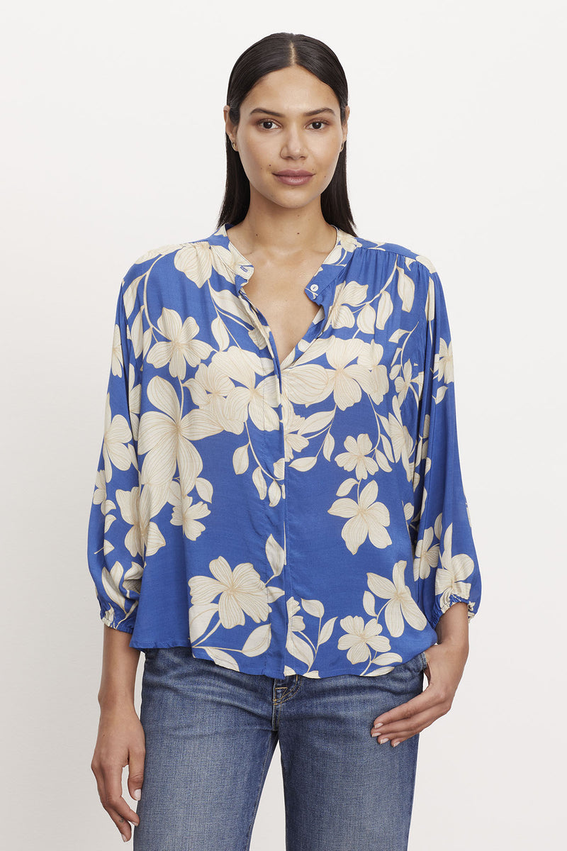 DESTINA06 DAYLILY PRINT TOP