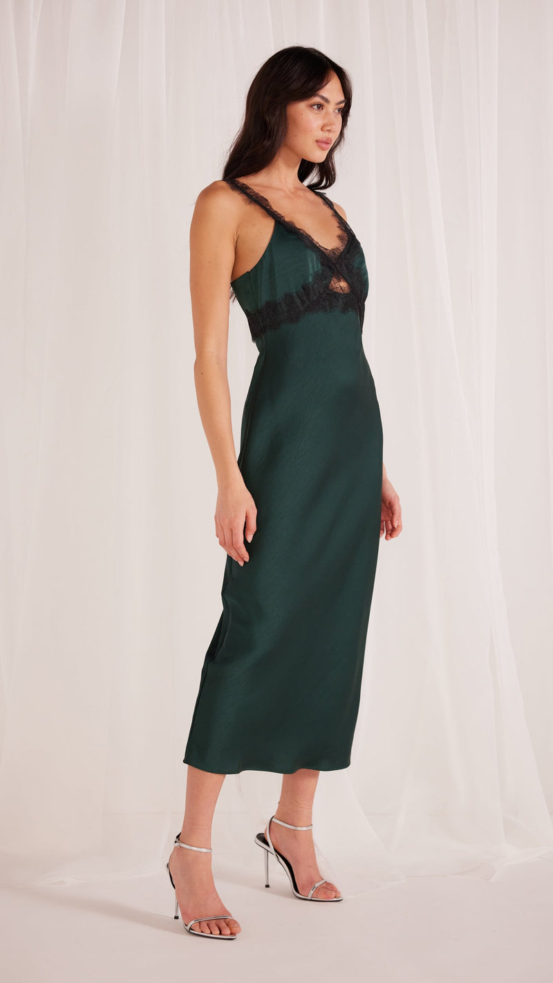 ERIN LACE TRIM MIDI DRESS