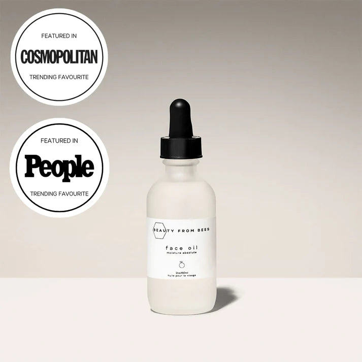 Beauty From Bees Face Oil Moisture Absolute in frosted glass dropper bottle