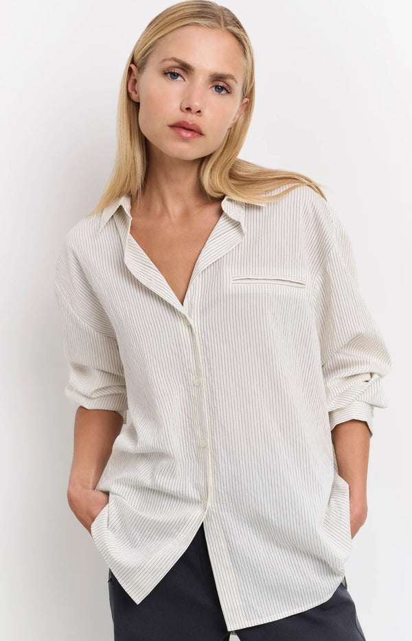 FLOWY PINSTRIPE SHIRT