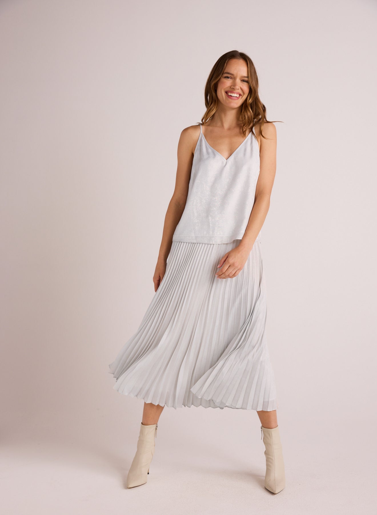 HAND PLEATED MIDI SKIRT