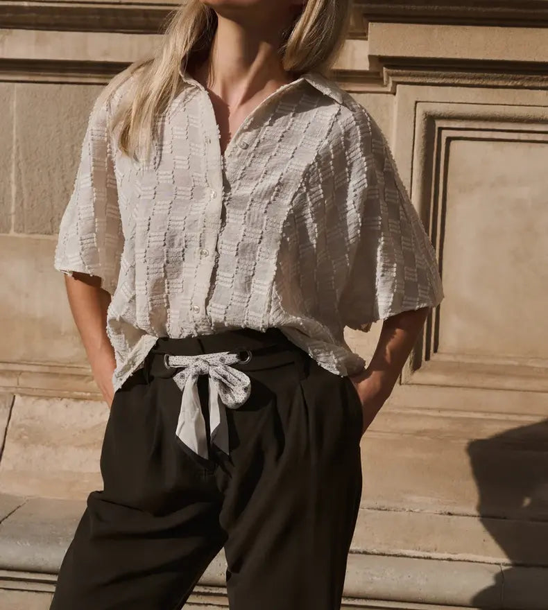 JACQUARD BLOUSE SS