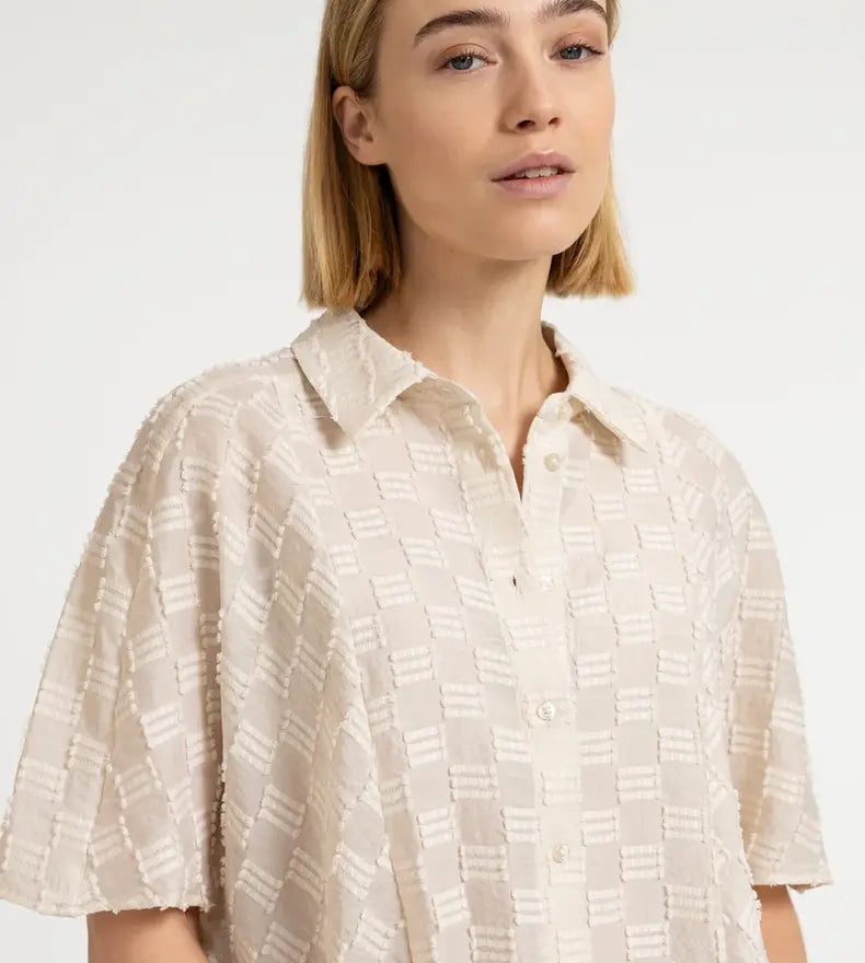 JACQUARD BLOUSE SS