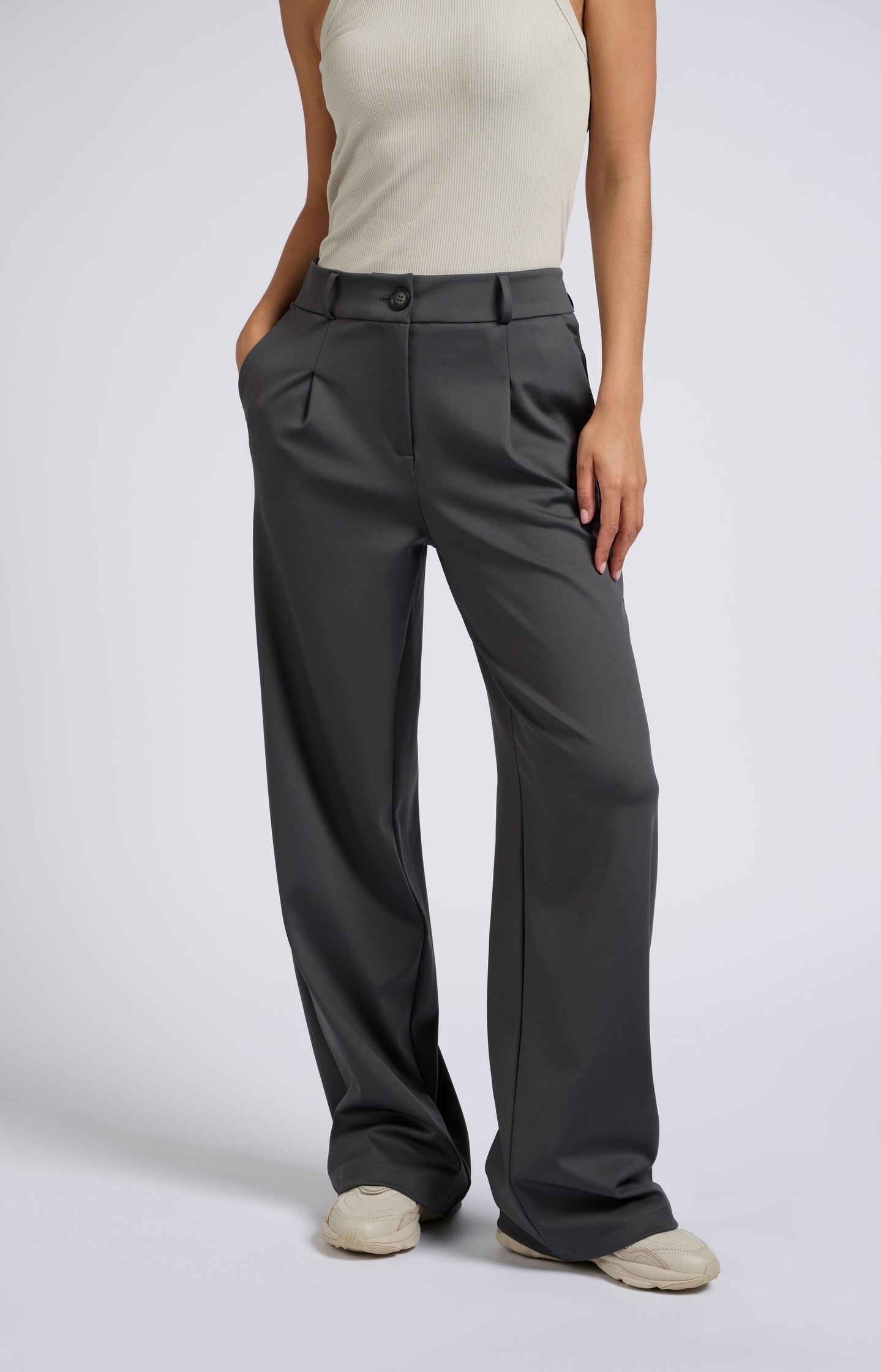 JERSEY WIDE LEG TROUSERS