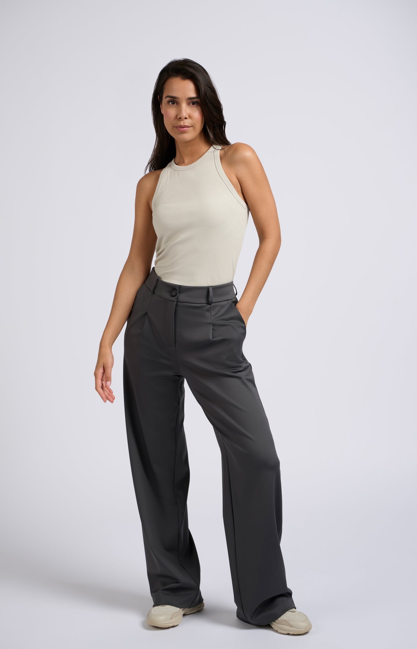 JERSEY WIDE LEG TROUSERS