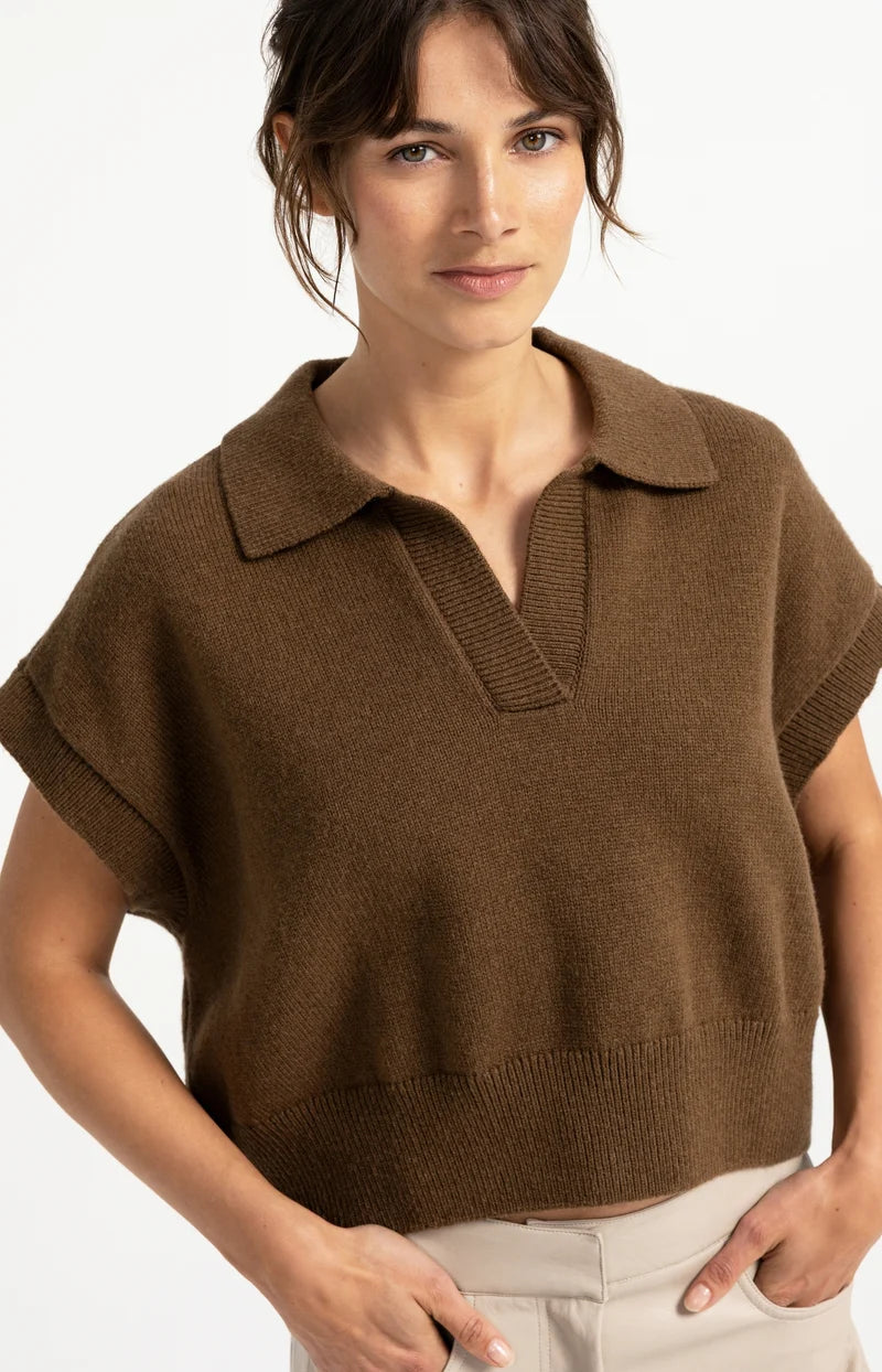 KNITTED SPENCER W COLLAR