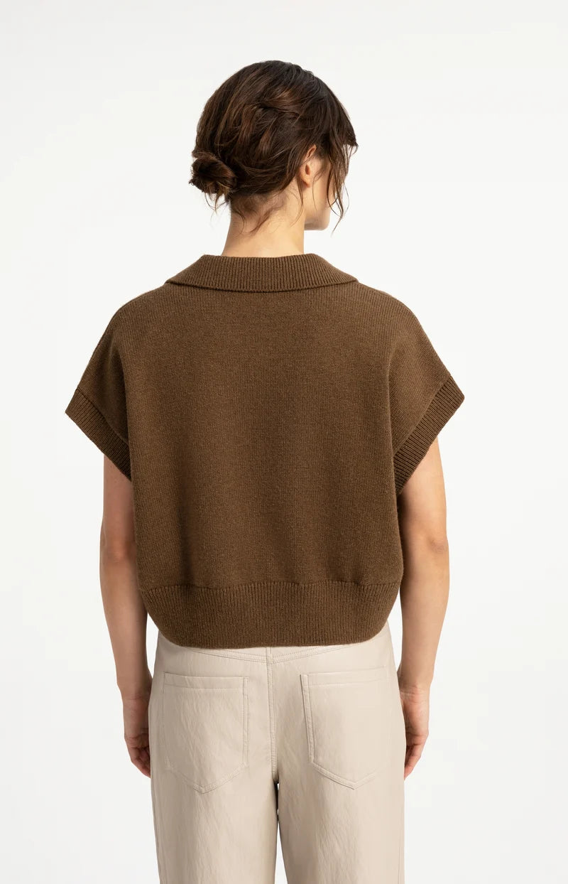 SPENCER EN TRICOT AVEC COL