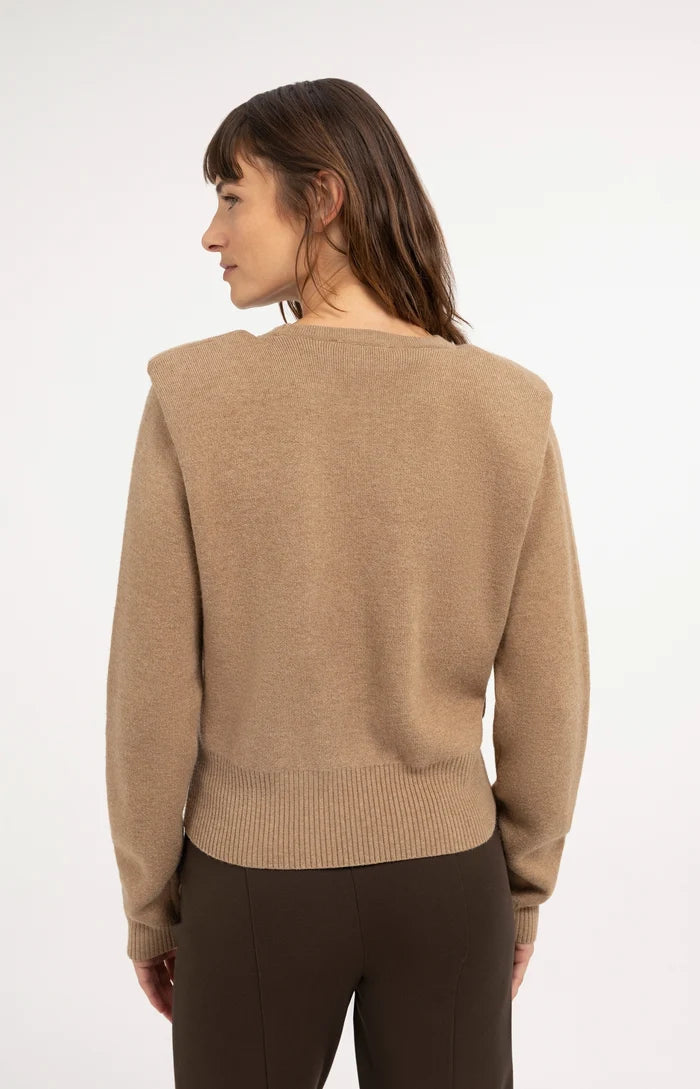 KNITTED SWEATER W SHOULDER DETAIL