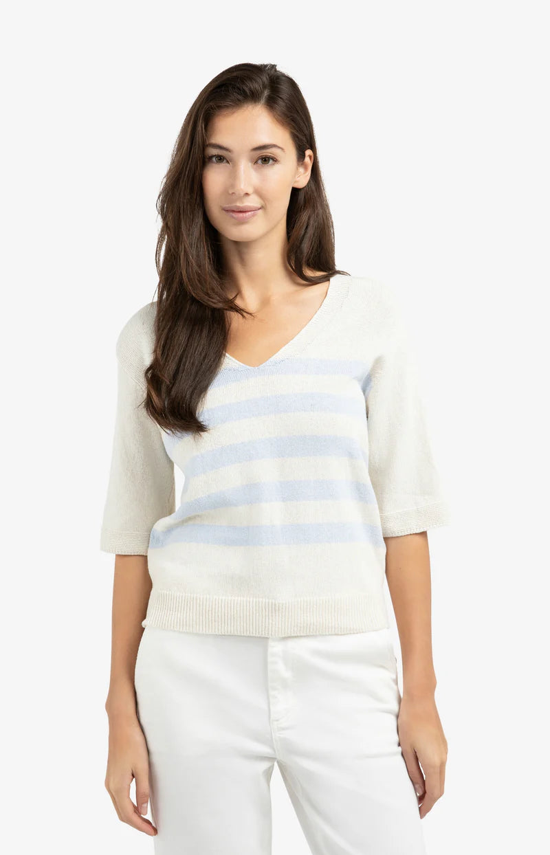 V-NECK STRIPED SWEATER SS