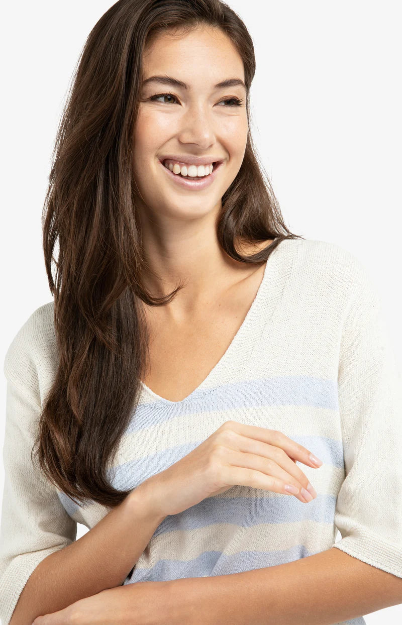 V-NECK STRIPED SWEATER SS