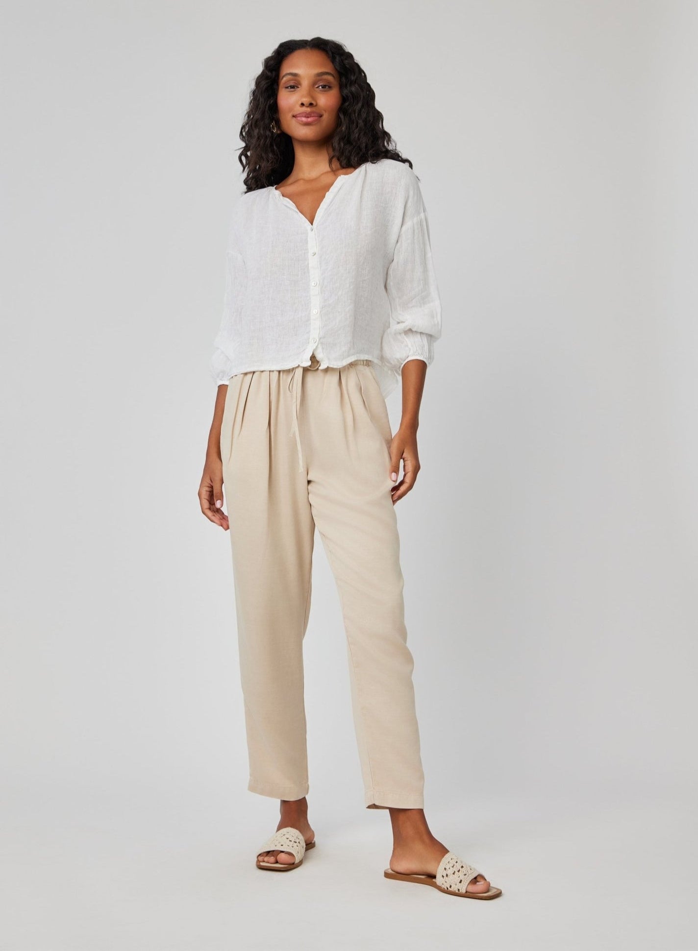 LINA - PLEATED DRAWSTRING TROUSER