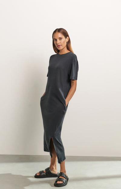 LINEN BLEND T-SHIRT DRESS