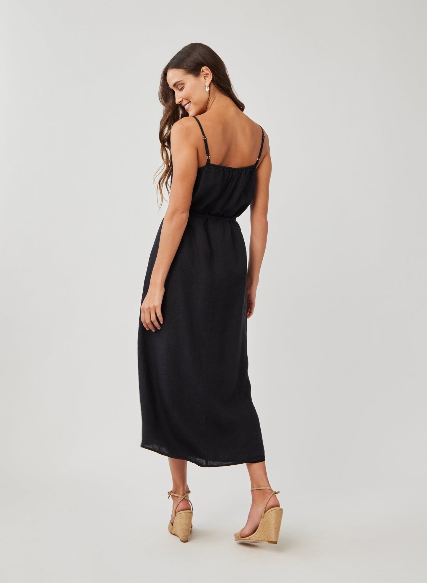 SHIRRED CAMI MAXI DRESS