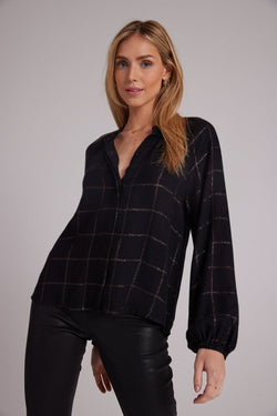 LONG SLEEVE SHIRRED RAGLAN SHIRT