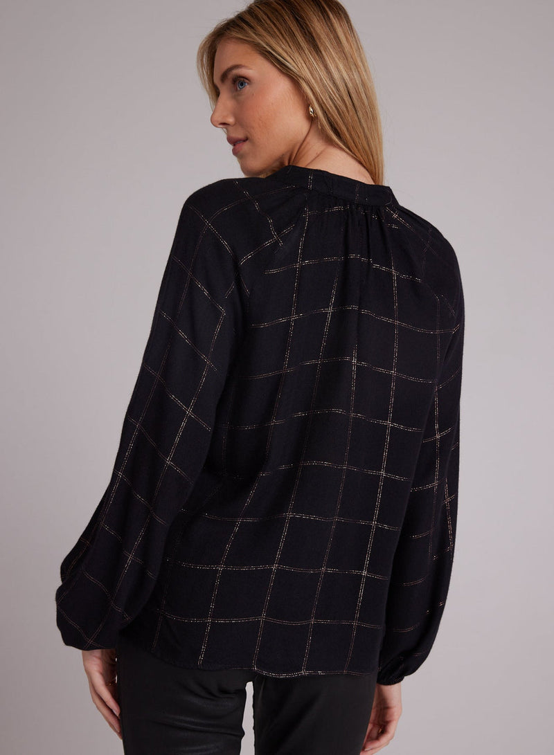 LONG SLEEVE SHIRRED RAGLAN SHIRT