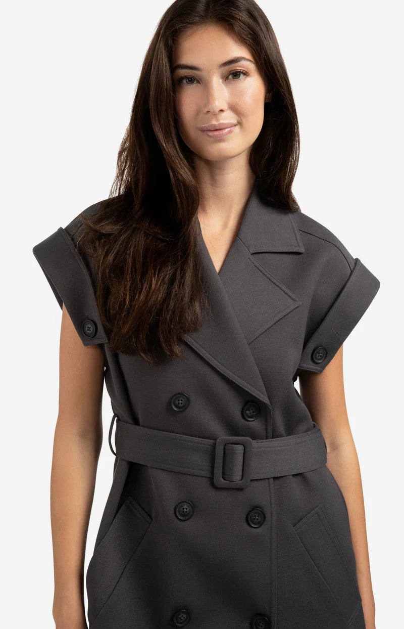 LONG WOVEN SLEEVELSS JACKET