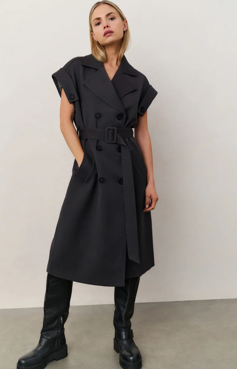 LONG WOVEN SLEEVELSS JACKET
