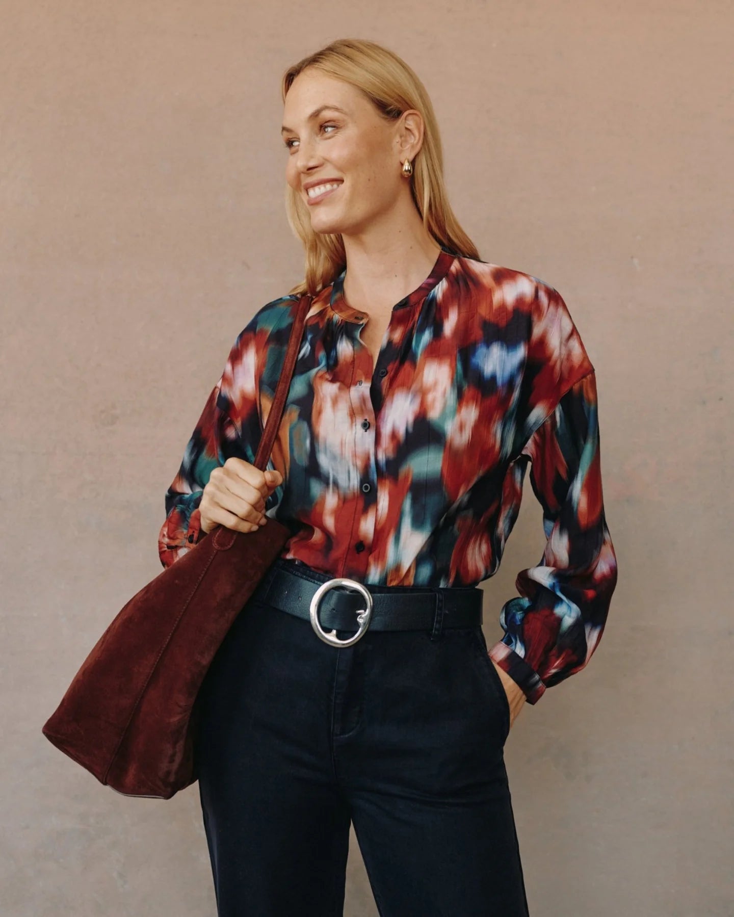 MANDARIN COLLAR BUTTON DOWN