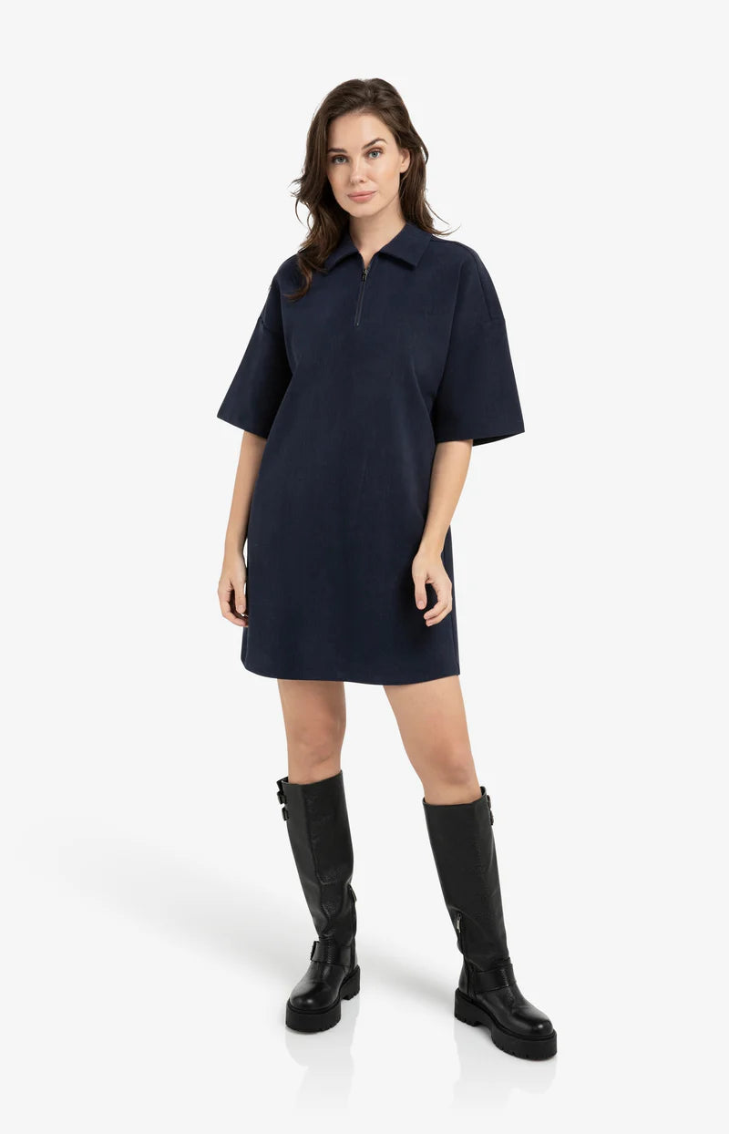 HALF ZIP SS POLO DRESS