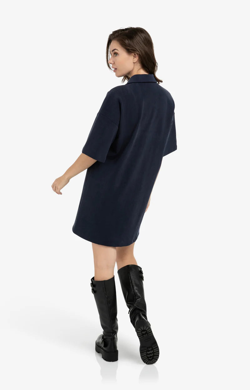 HALF ZIP SS POLO DRESS