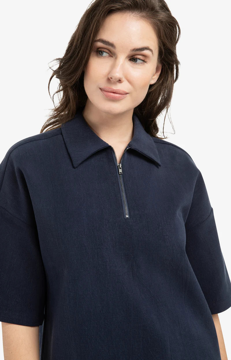 HALF ZIP SS POLO DRESS