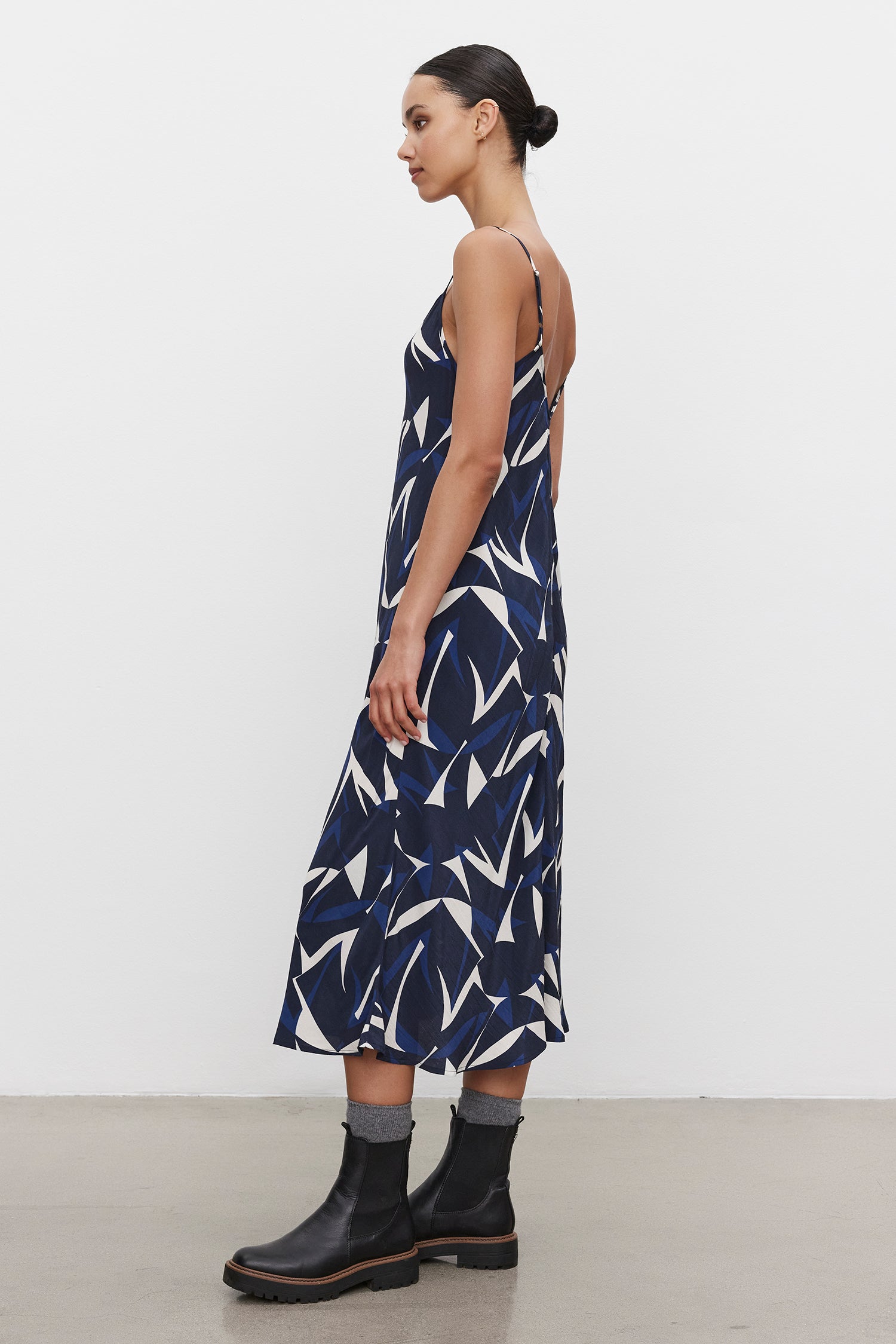 PERRY DS PRINTED ROYAL CREPE DRESS