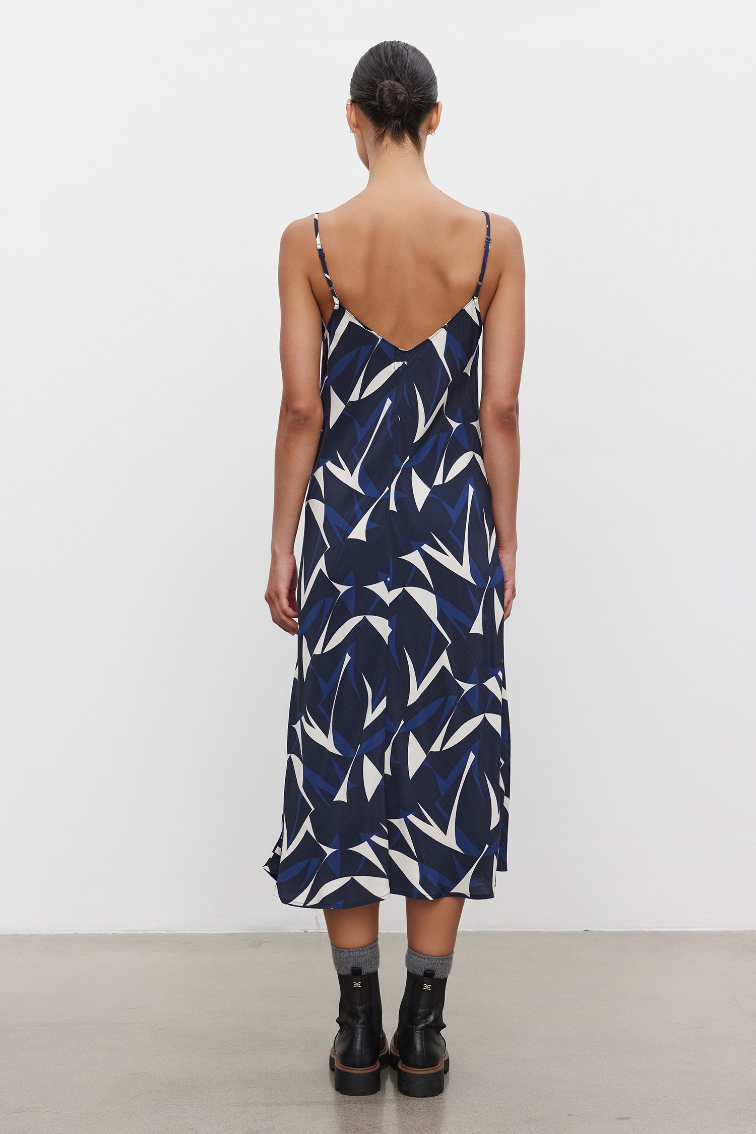 PERRY DS PRINTED ROYAL CREPE DRESS