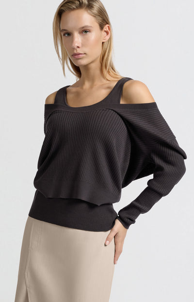 ROUND RIB SWEATER W/ TANK