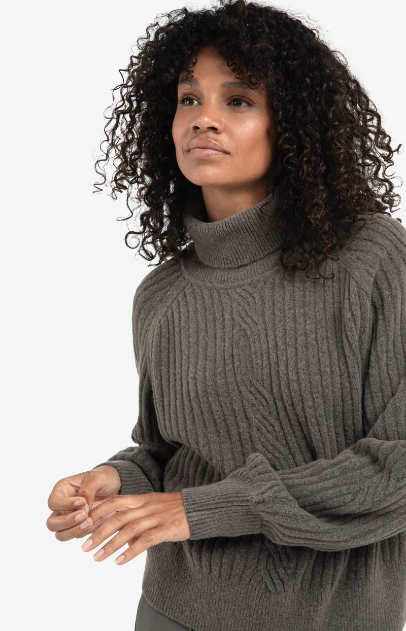 TURTLE NECK SWEATER W/ CABLE