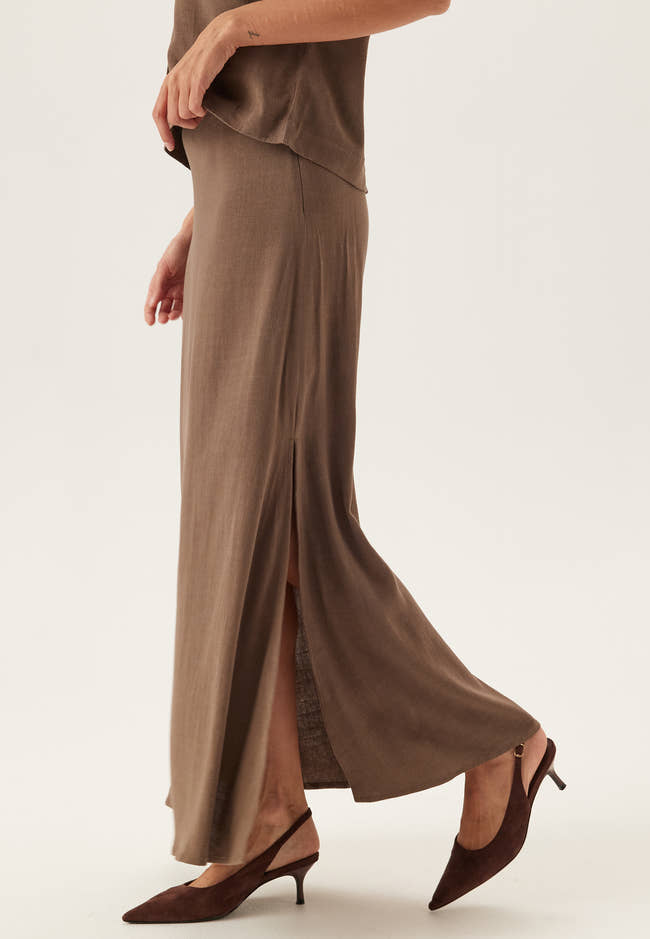 VIVA HW ANKLE LINEN BLEND SKIRT