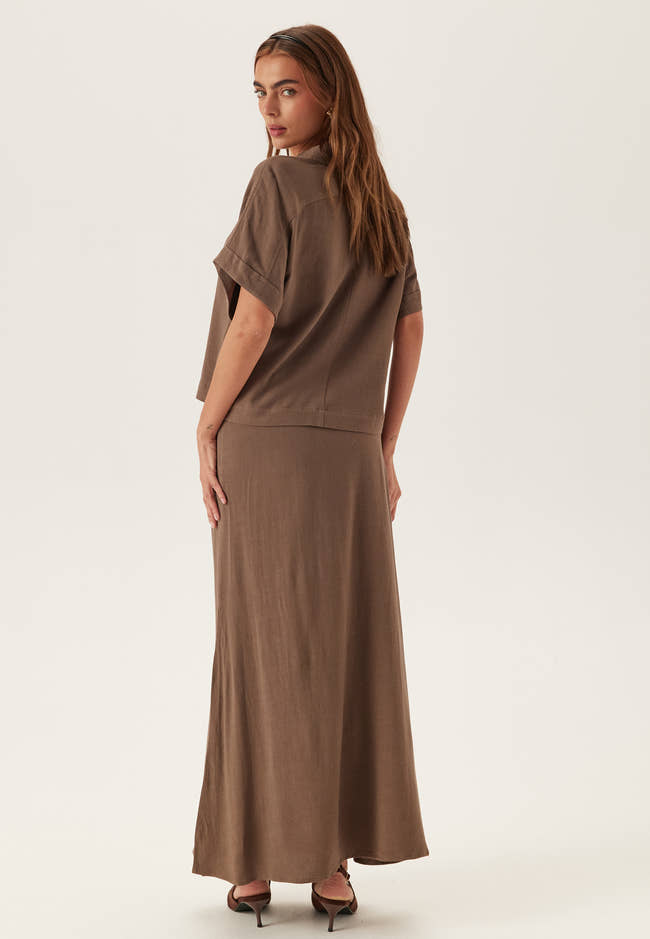 VIVA HW ANKLE LINEN BLEND SKIRT