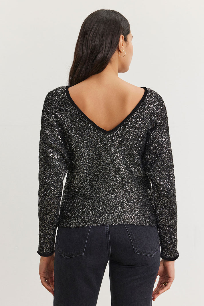 OPALINE06 DS SEQUIN KNITS SWEATER