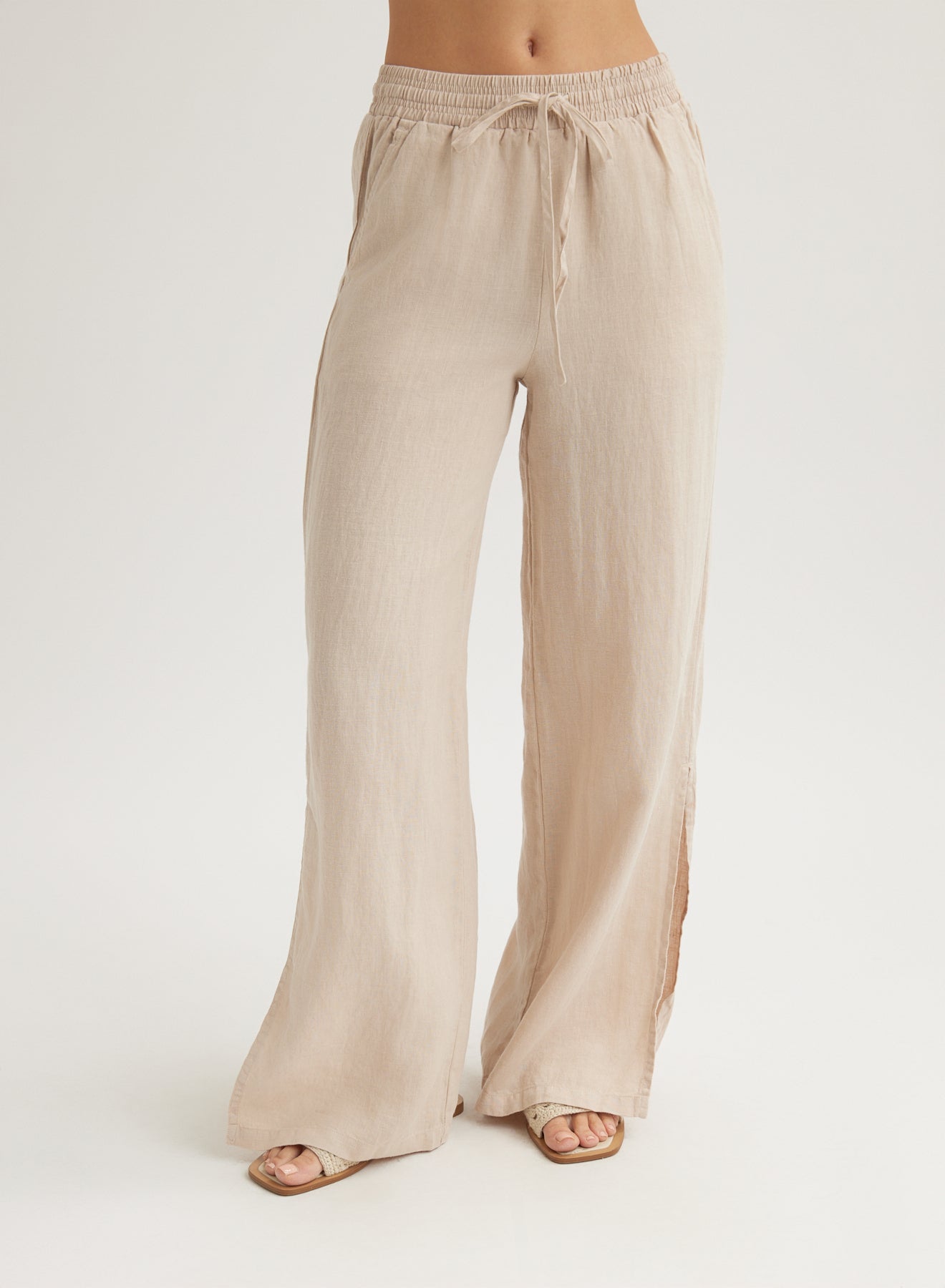 SIDE SLIT WIDE LEG PANT