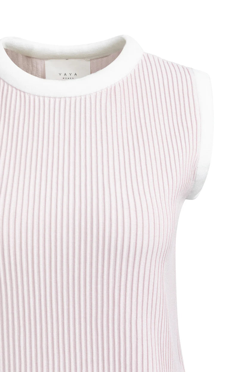 SLEEVELESS RIB SWEATER
