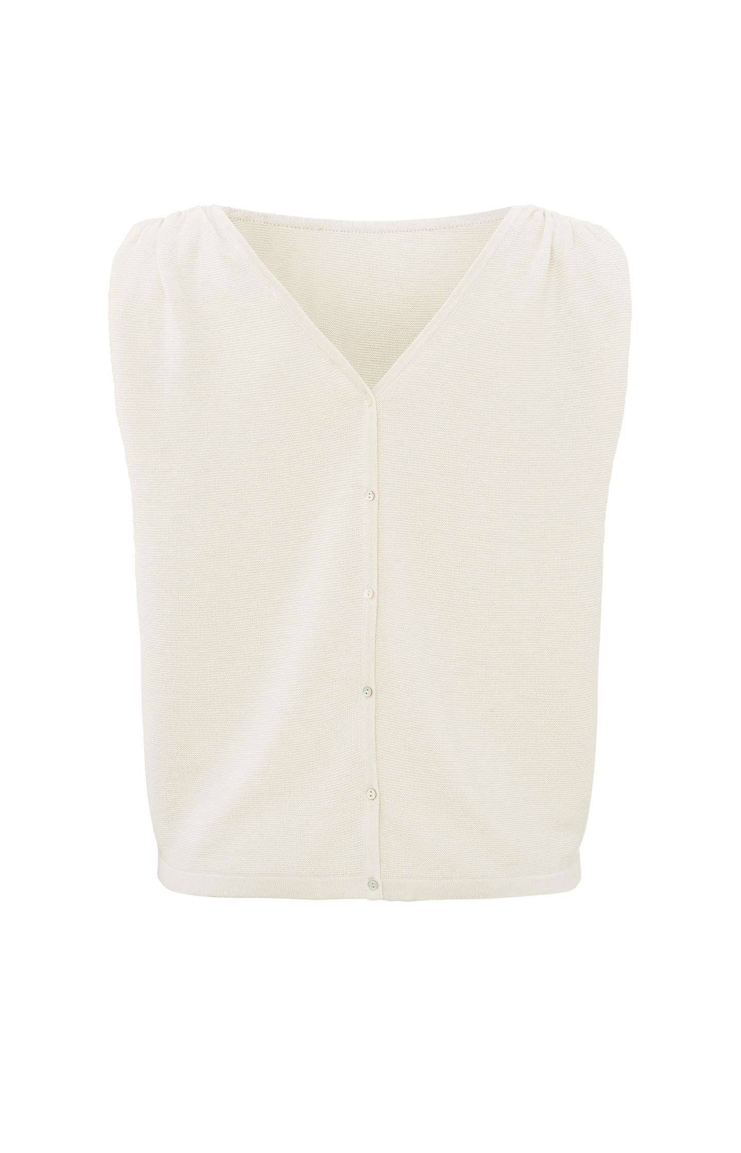SWEATER WITH BUTTONS AT BACK SLEEVELESS