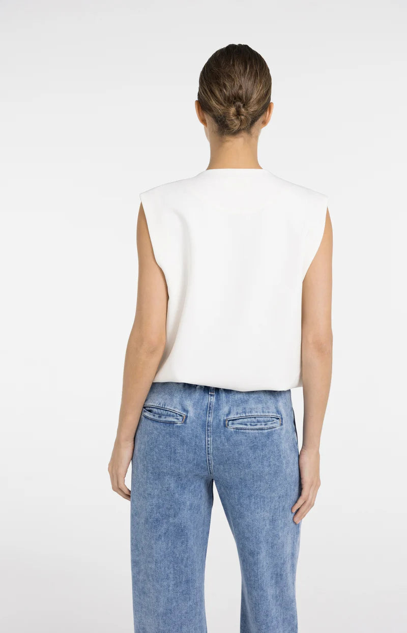 SLEEVELESS WOVEN JACKET WITH BALLOON