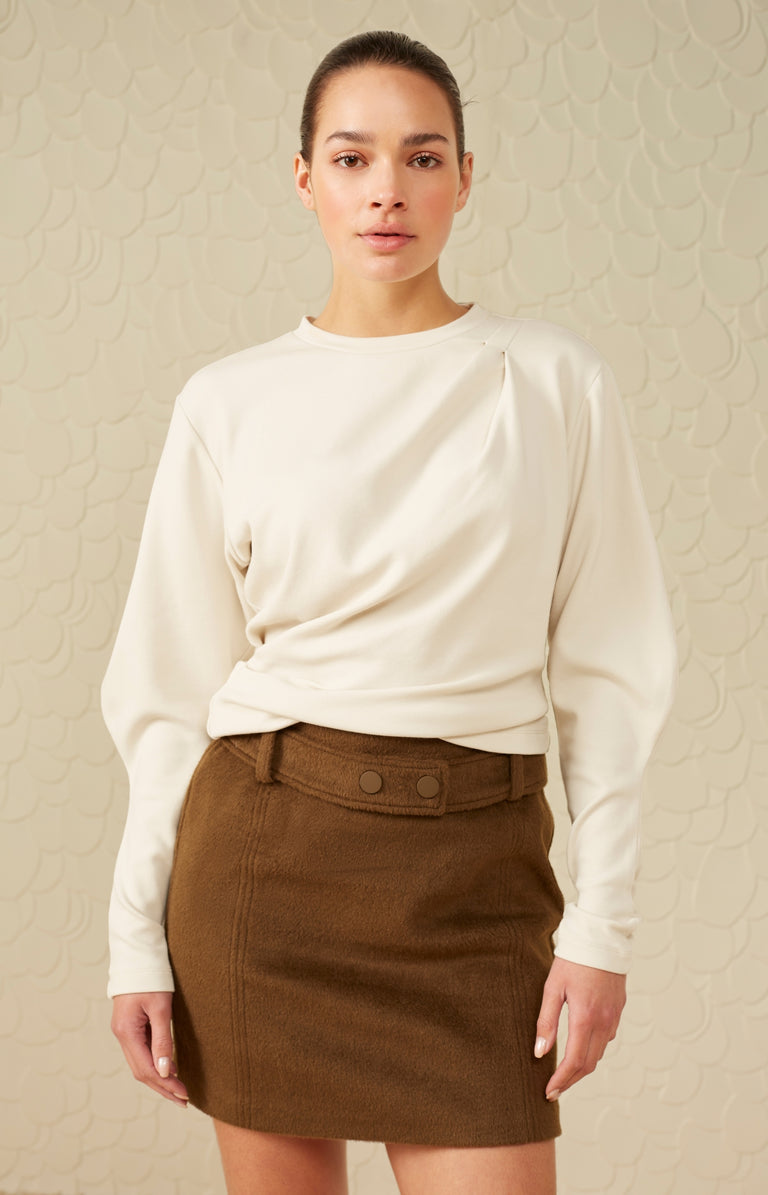 SOFT MINI SKIRT W BELT AND SNAP BUTTONS