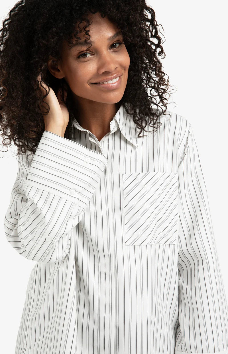 STRIPED SOFT OVERSIZED BLOUSE