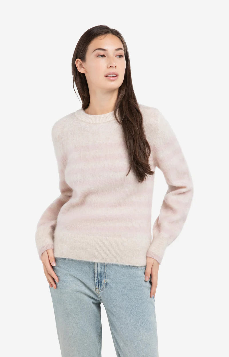 STRIPED LS SWEATER