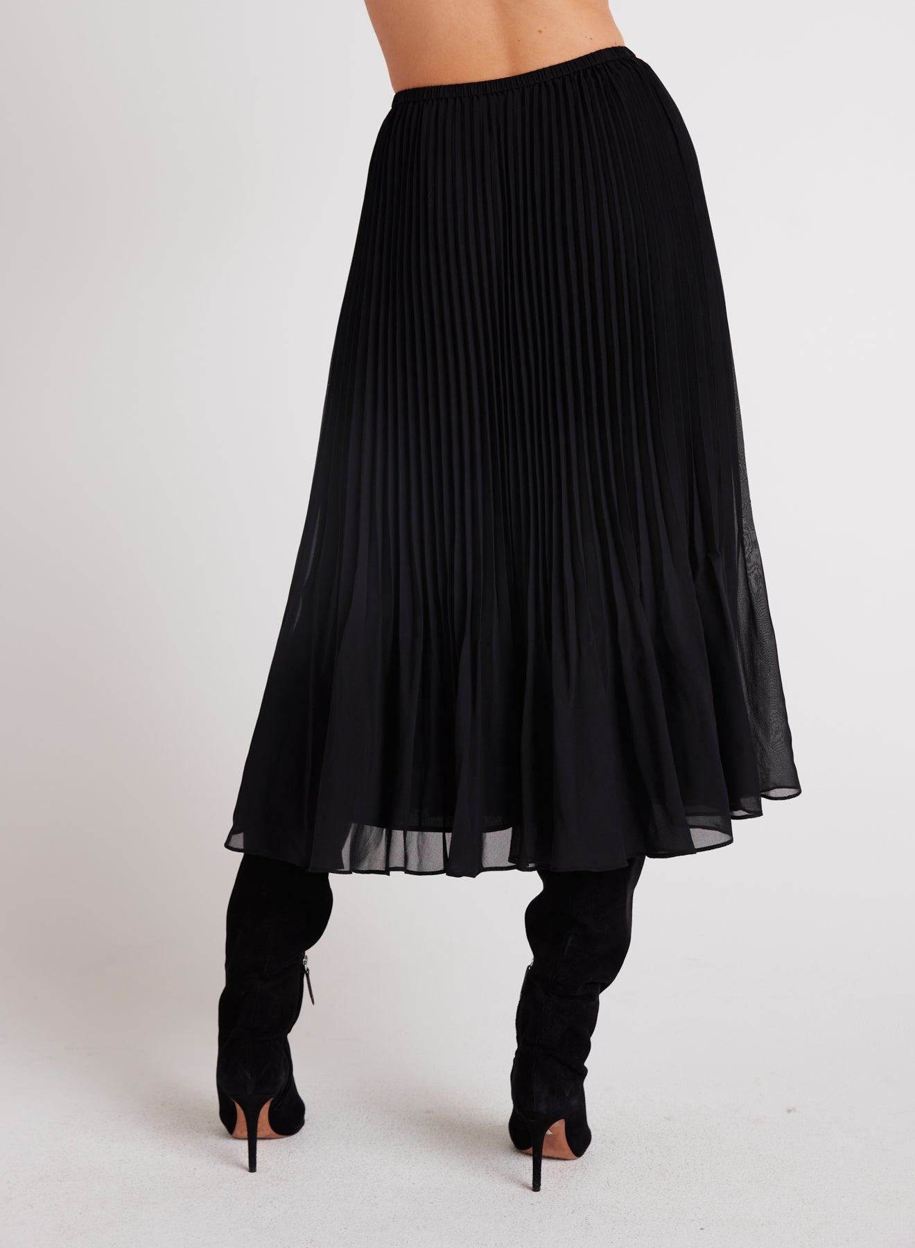 SUNBURST PLEAT MIDI SKIRT