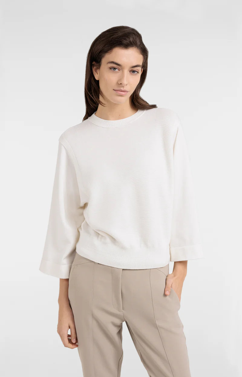 SWEATER W MIXED TEXTURES
